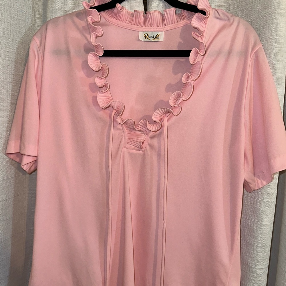 Pink Ruffle Neck Top - Picture 2 of 4